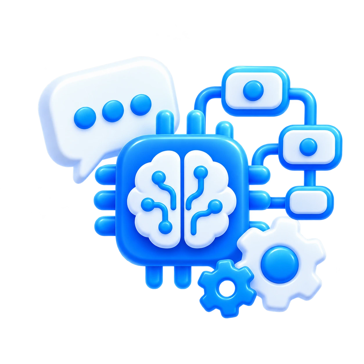 3D AI Solutions and Automation Illustration