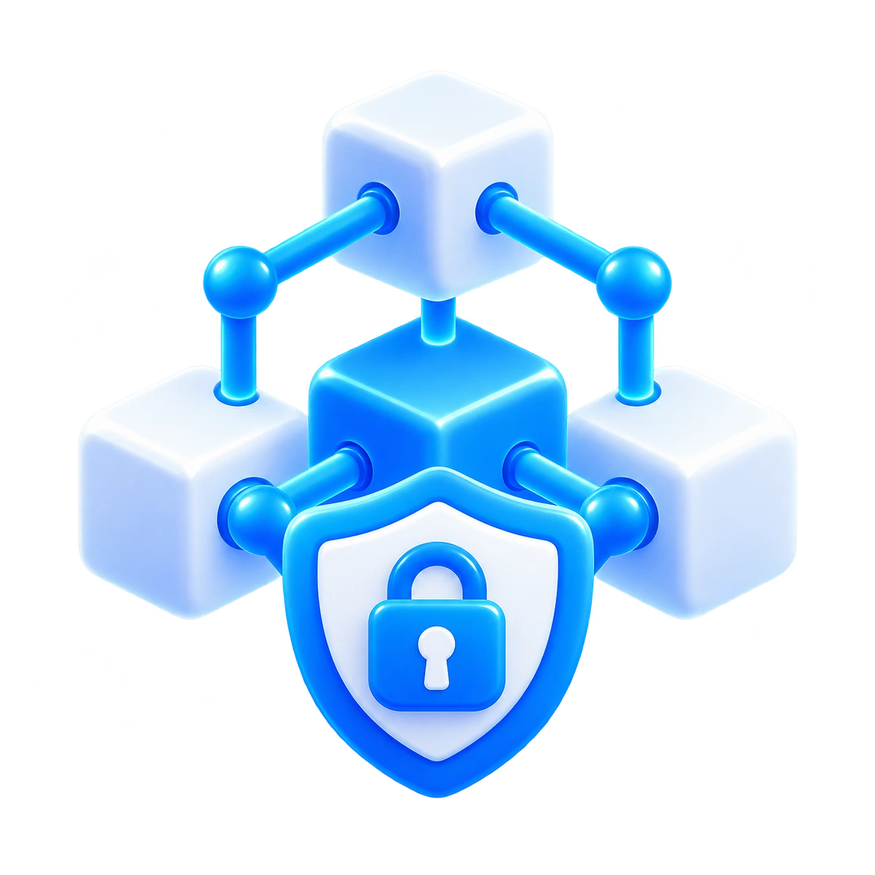 3D Blockchain Development Illustration