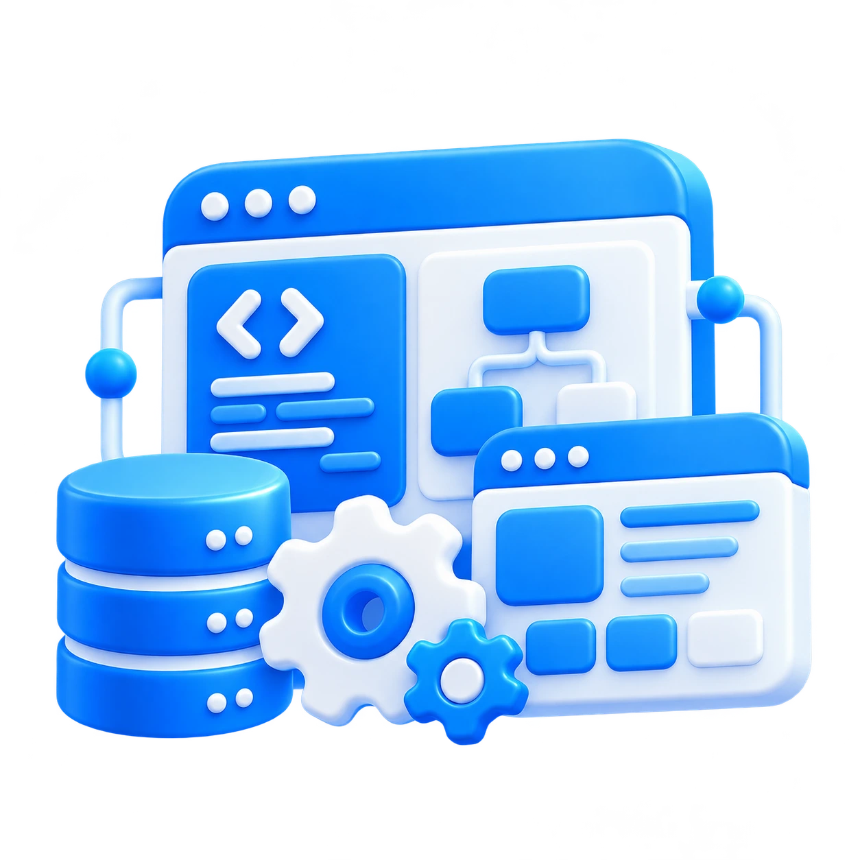 3D Custom Software Development Illustration