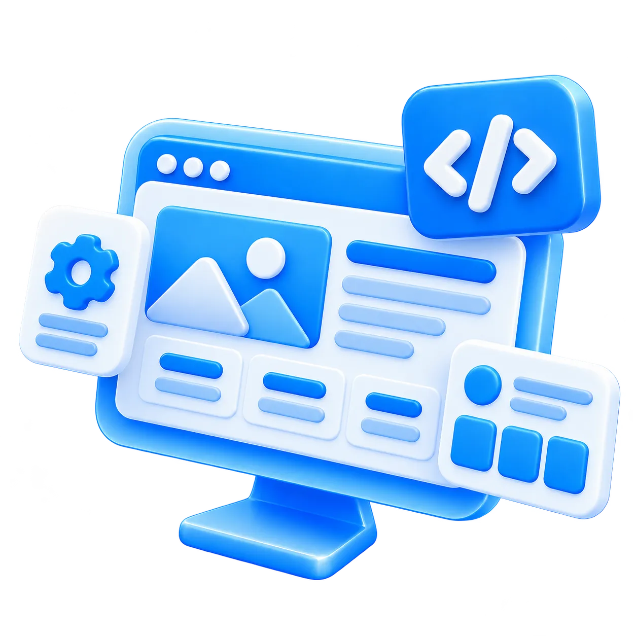 3D Website Development Illustration