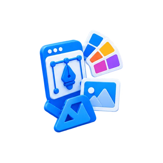 3D Branding and Graphic Design Illustration