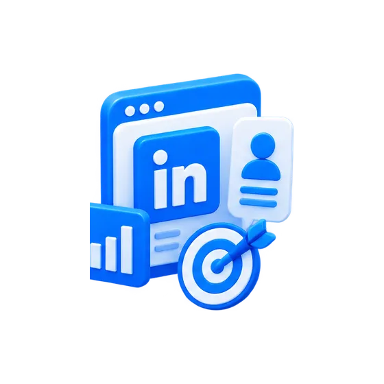 3D LinkedIn Ads Illustration