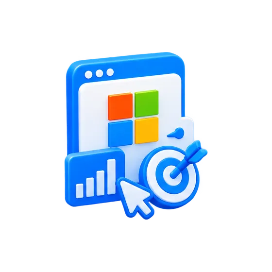 3D Microsoft Ads Illustration